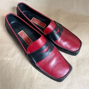 Cole Haan Country Red and Black Leather Driving Shoe Loafers. Size 8.5